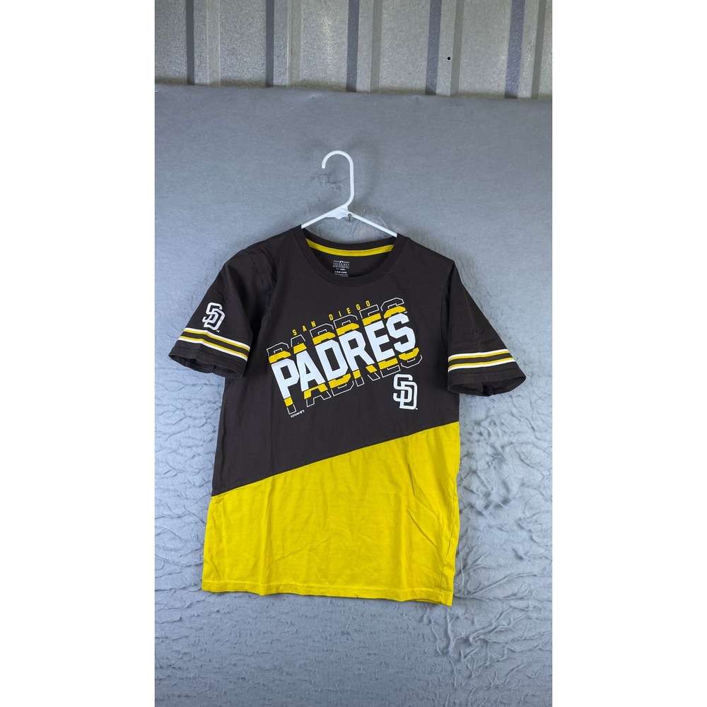 Gen2 San Diego Padres T-Shirt Youth L Brown Yellow Excellent MLB Graphic Tee